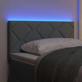 vidaXL LED κεφαλάρι Ανοιχτό γκρι 80 cm ύφασμα