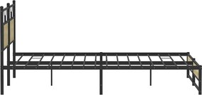 vidaXL Σκελετός Κρεβ. Χωρίς Στρώμα Sonoma Δρυς 180x200 εκ. Μεταλλικό