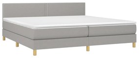 ΚΡΕΒΑΤΙ BOXSPRING ΜΕ ΣΤΡΩΜΑ &amp; LED ΑΝ.ΓΚΡΙ 200X200ΕΚ. ΥΦΑΣΜΑΤΙΝΟ 3133661