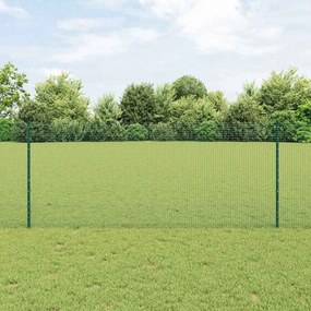 vidaXL Φράχτης με Στήλες. Πράσινο 1 x 50 m Ατσάλι