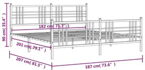 ΠΛΑΙΣΙΟ ΚΡΕΒΑΤΙΟΥ ΜΕ ΚΕΦΑΛΑΡΙ&amp;ΠΟΔΑΡΙΚΟ ΛΕΥΚΟ 180X200ΕΚ. ΜΕΤΑΛΛΟ 376395