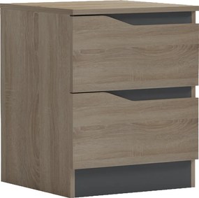 Κομοδίνο Verena pakoworld sonoma-ανθρακί 40x40x50εκ