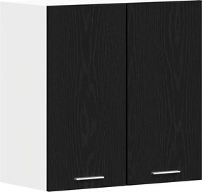 vidaXL Κρεμαστό ντουλάπι με ράφι Lyon Μαύρη Οξυά 60 x 31 x 60 εκ.