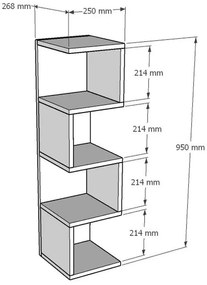 Ραφιέρα επιδαπέδια Pratel σε oak απόχρωση 25x27x95 εκ. 25x27x95 εκ.