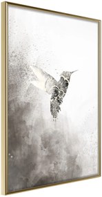 Αφίσα - Hummingbird in Shades of Grey - 20x30 - Χρυσό - Χωρίς πασπαρτού