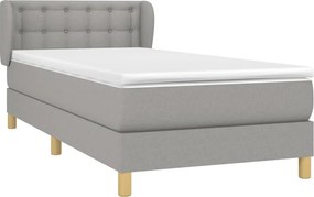 vidaXL Κρεβάτι Boxspring με Στρώμα Ανοιχτό Γκρι 80x200 εκ. Υφασμάτινο