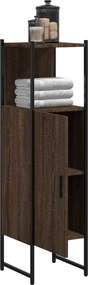 vidaXL Ντουλάπι Μπάνιου Καφέ Δρυς 33x33x120,5 εκ. Επεξεργ. Ξύλο