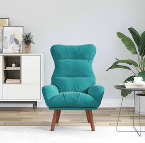 vidaXL Πολυθρόνα Τιρκουάζ 69 x 74 x 93 εκ. Βελούδο