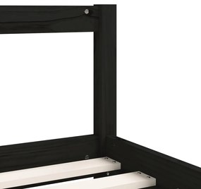 vidaXL Πλαίσιο Παιδικού Κρεβατιού Μαύρο 80 x 200 εκ. Μασίφ Ξύλο Πεύκου
