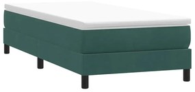 vidaXL Κρεβάτι Boxspring με Στρώμα Σκούρο Πράσινο 100x210εκ. Βελούδινο