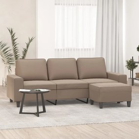 vidaXL Καναπές Τριθέσιος Taupe 180 εκ. από Μικροΐνες με Υποπόδιο