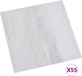 vidaXL Πλάκες Δαπέδου 5,11 τ.μ. 55 pcs PVC Λευκό και Ανοιχτό Γκρι