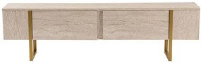 Έπιπλο Τηλεόρασης Serenity 241NRD1308 180x29,5x50cm Travertine Beige-Gold