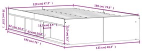 Πλαίσιο Κρεβατιού Λευκό 120 x 190 εκ. Small Double - Λευκό