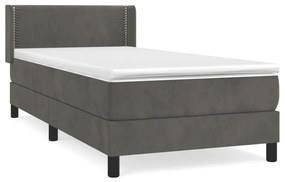 ΚΡΕΒΑΤΙ BOXSPRING ΜΕ ΣΤΡΩΜΑ ΣΚΟΥΡΟ ΓΚΡΙ 100X200 ΕΚ. ΒΕΛΟΥΔΙΝΟ 3130884