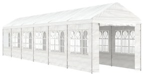 vidaXL Κιόσκι με Τέντα Λευκό 13,38 x 2,28 x 2,69 μ. από Πολυαιθυλένιο