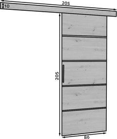 Συρόμενη πόρτα Montana - Μήκος: 86 εκ.