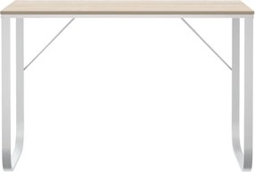 vidaXL Γραφείο Υπολογιστή Λευκό/Δρυς 110 x 60 x 73 εκ. από Μοριοσανίδα