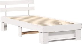 vidaXL Σκελετός Κρεβατιού Λευκό 75 x 190 cm Στερεά ξυλεία πεύκου
