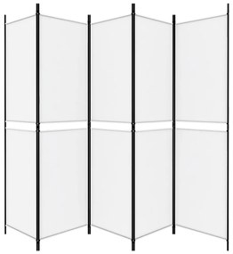 vidaXL Διαχωριστικό Δωματίου με 5 Πάνελ Λευκό 250x200 εκ. από Ύφασμα