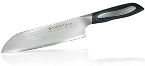 Μαχαίρι Santoku Flash FF-SA180 18cm Από Δαμασκηνό Ατσάλι Silver-Black Tojiro Stainless Steel