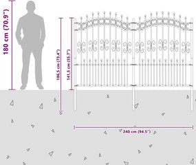 vidaXL Φράχτης Κήπου Kampen Λευκό 240 x 202,5 εκ