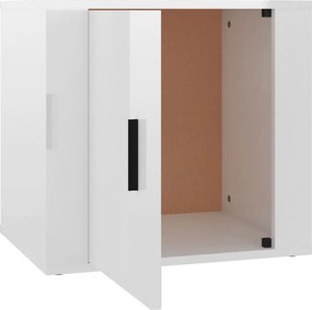 vidaXL Κομοδίνα Γυαλιστερό Λευκό 50 x 39 x 47 εκ.