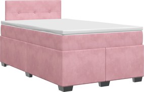 vidaXL Κρεβάτι box spring με στρώμα Ροζ 120 x 200 cm Βελούδο
