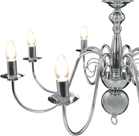 vidaXL Πολυέλαιος Ασημί 8 x E14 Λαμπτήρες