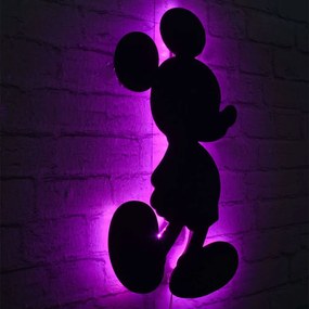 Διακοσμητικό Τοίχου Με Φως Led Mickey Mouse 395NGR1902 32x50cm Pink-Black Wallity Mdf
