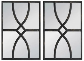 Artekko Mirror Μαύροι Ξύλινοι Καθρέφτες Τοίχου (40x3x60)cm 2pcs Artekko 49062-BLK-DS