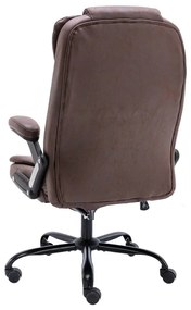 vidaXL Πολυθρόνα Γραφείου Σκούρο Καφέ από Γνήσιο Δέρμα
