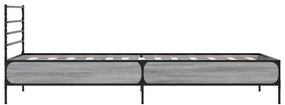 vidaXL Πλαίσιο Κρεβατιού Γκρι Sonoma 75x190 εκ. Επεξ. Ξύλο &amp; Μέταλλο