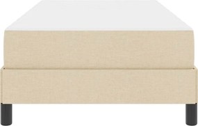 vidaXL Κρεβάτι με ελατήρια με στρώμα Κρεμ 90 x 190 cm ύφασμα