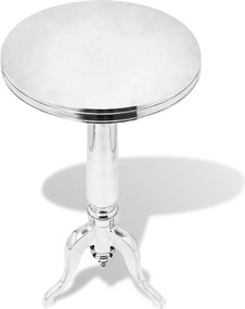 vidaXL Τραπέζι Βοηθητικό Στρογγυλό Ασημί από Αλουμίνιο