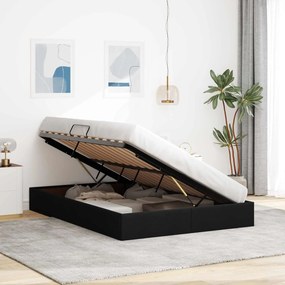 vidaXL Κρεβάτι Οθωμανικού Τύπου Μαύρο 140 x 200 cm ύφασμα