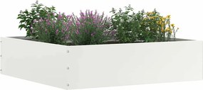 vidaXL Περίγραμμα γκαζόν Λευκό 50 x 50 x 13 εκ Ατσάλι