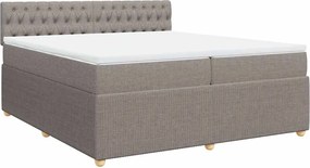 vidaXL Κρεβάτι Boxspring με Στρώμα Taupe 200x200 εκ. Υφασμάτινο