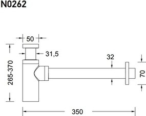 La Torre Elle N0262 Black Brushed PVD - Σιφώνι νιπτήρα