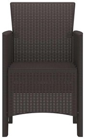vidaXL Καρέκλα Κήπου 2 pcs Καφέ 53 x 49 x 85 εκ. PP