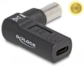 DELOCK αντάπτορας τροφοδοσίας 60012, USB-C σε IBM 7.9x5.5mm, 90°, μαύρος