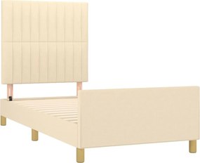vidaXL Σκελετός Κρεβατιού Χωρίς Στρώμα Κρεμ 100 x 200 εκ. Υφασμάτινο