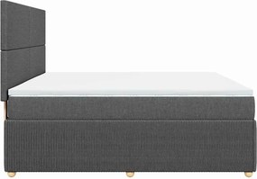vidaXL Κρεβάτι Boxspring με Στρώμα Σκούρο Γκρι 180x200 εκ Υφασμάτιν