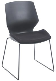 Καρέκλα επισκέπτη Genuine PP-PU σε μαύρη απόχρωση με μαξιλάρι 47x52x85εκ 47x52x85 εκ.