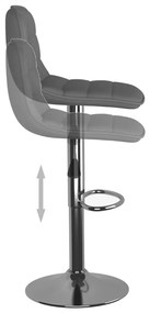 vidaXL Σκαμπό Μπαρ 2 τεμ. Ανοιχτό Γκρι Υφασμάτινα