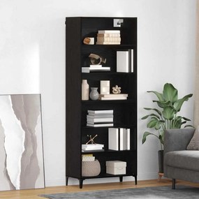 vidaXL Highboard Μαύρη Οξυά 69,5 x 34 x 180 εκ. Επεξεργασμένο Ξύλο