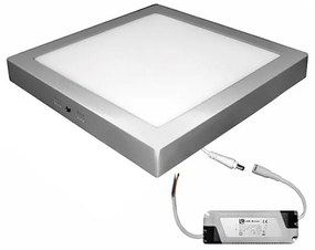 Adeleq Led Φωτιστικό Επίτοιχο Αλουμινίου Τετράγωνο 30W 3000K Ασημί 21-03032600