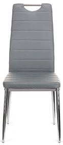 Καρέκλα Tonia PU γκρι-πόδι χρωμίου 52x43x96