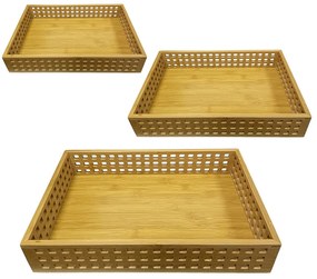 Δίσκος Σερβιρίσματος Σετ 3τμχ Bamboo Natural ESPIEL 46x33x7εκ.-40x28x7εκ.-37x25x7εκ. DWMA1001