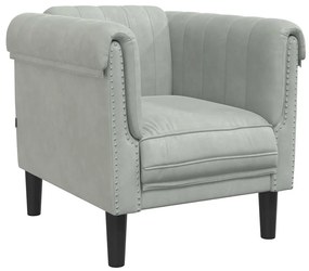 vidaXL Πολυθρόνα Ανοιχτό Γκρι Βελούδινη